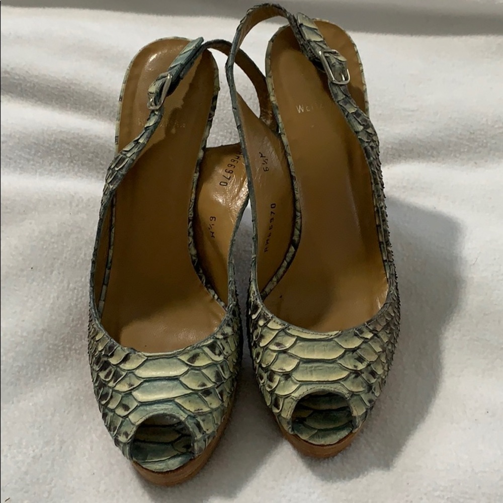 Stuart Weitzman Boa Constrictor Platform peep toe